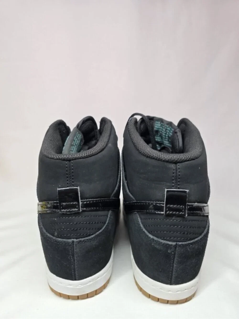 Nike Dunk Sky Hi Hidden Wedge Heel Womens Sneakers Black Suede 644877-011 Size 9